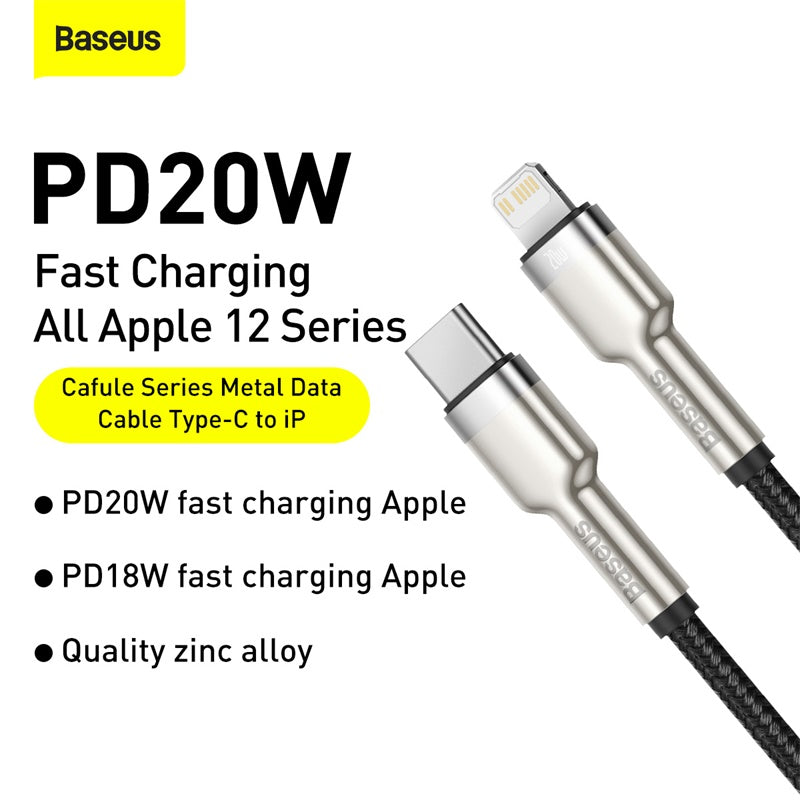 Baseus Cafule Series Metal Type-C to Lightning 20W Data Charging Cable