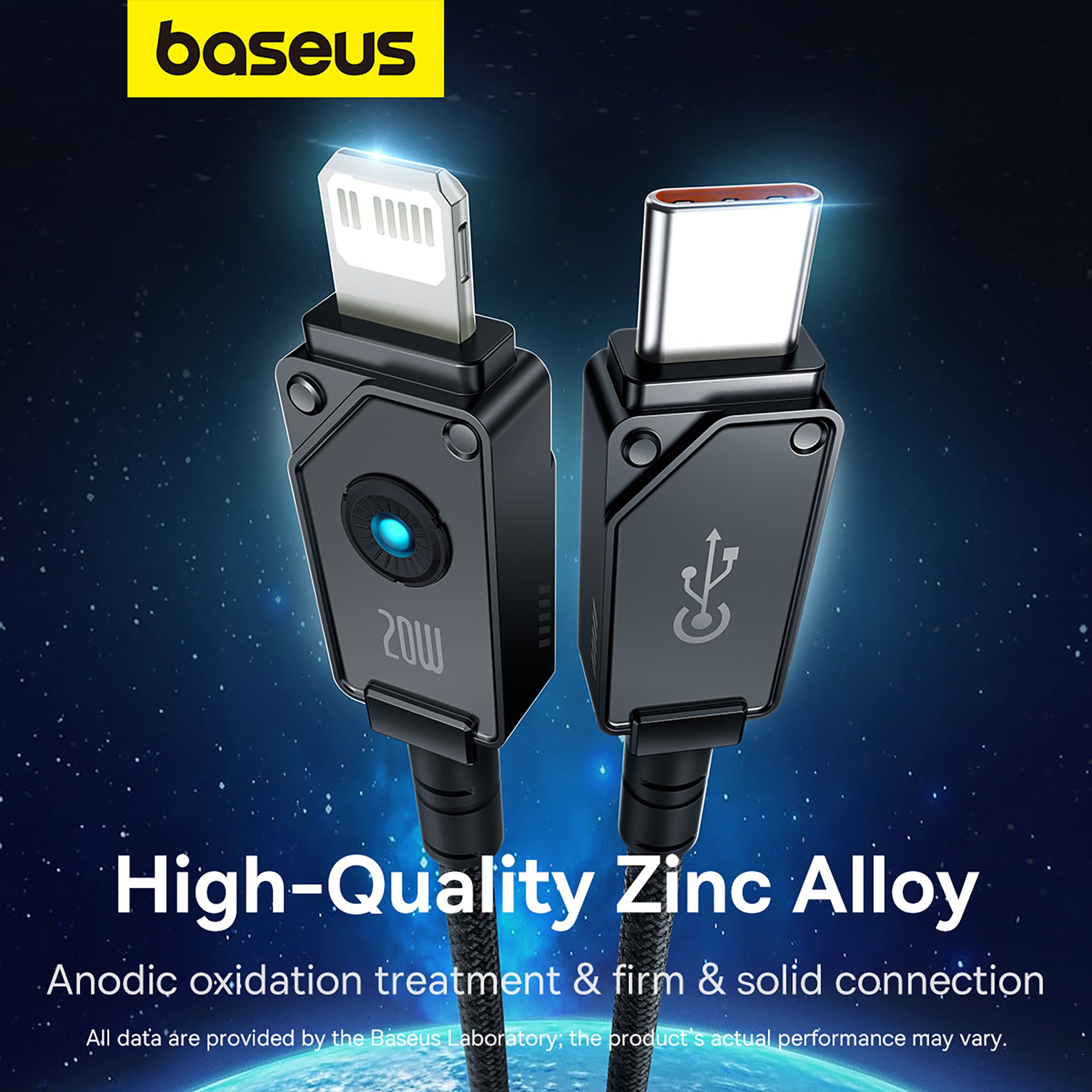 Baseus Unbreakable Series Fast Charging Data Cable Type-C to iP 20W 1m Cluster Black