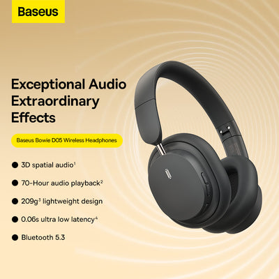 Baseus Bowie D05 Wireless Headphones Grey