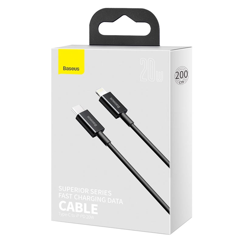 Baseus Superior Series Fast Charging Data Cable Type C to iOS PD 20W 2M Black