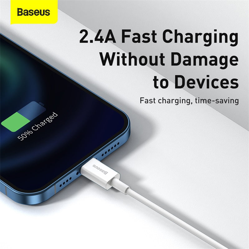 Baseus Superior Series Fast Charging Data Cable USB to iOS 2.4A 1M - White