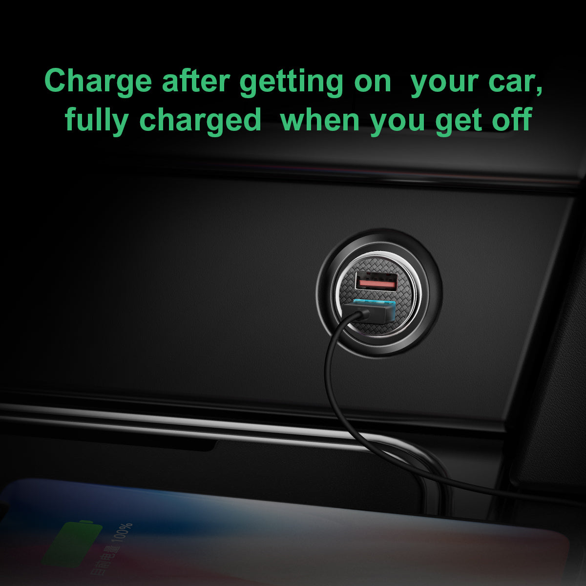 Baseus Circular Plastic Series 30W Dual USB QC3.0 Quick Car Charger Black