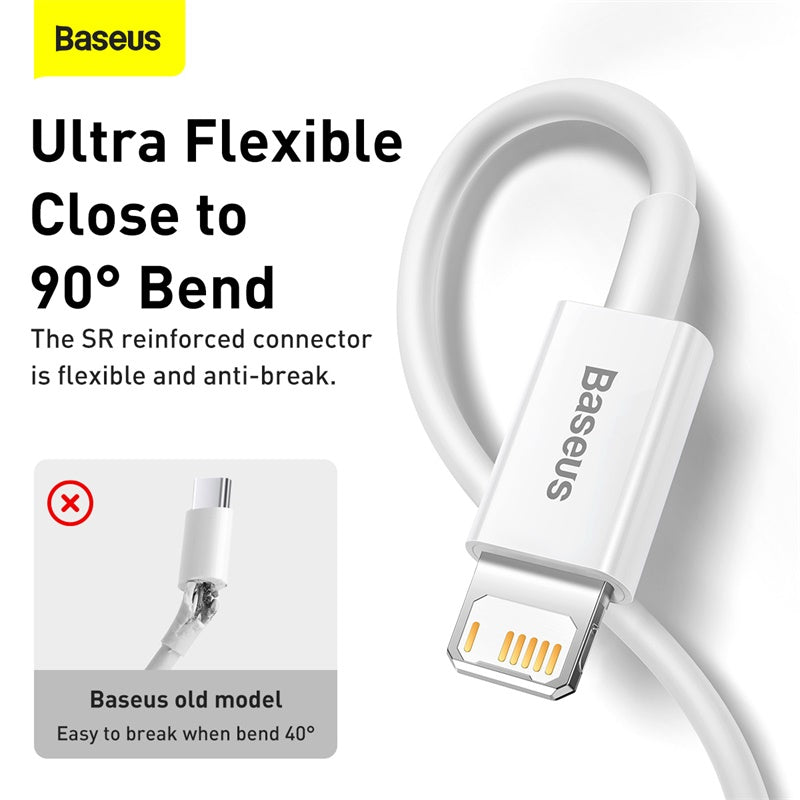 Baseus Superior Series Fast Charging Data Cable USB to iOS 2.4A 1M - White