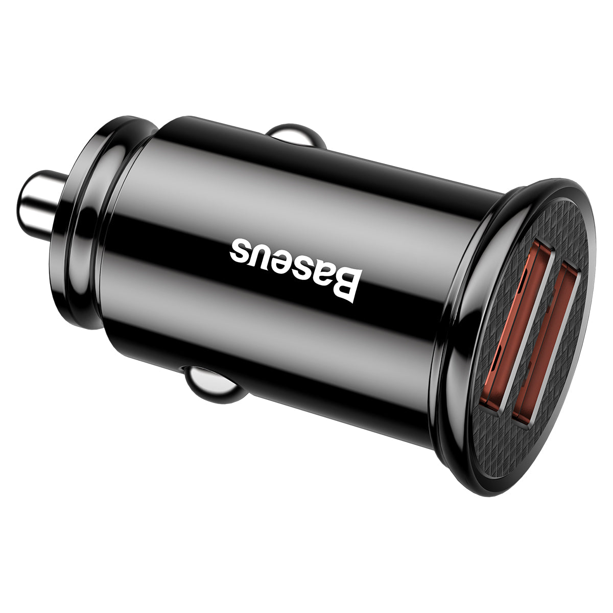 Baseus Circular Plastic Series 30W Dual USB QC3.0 Quick Car Charger Black