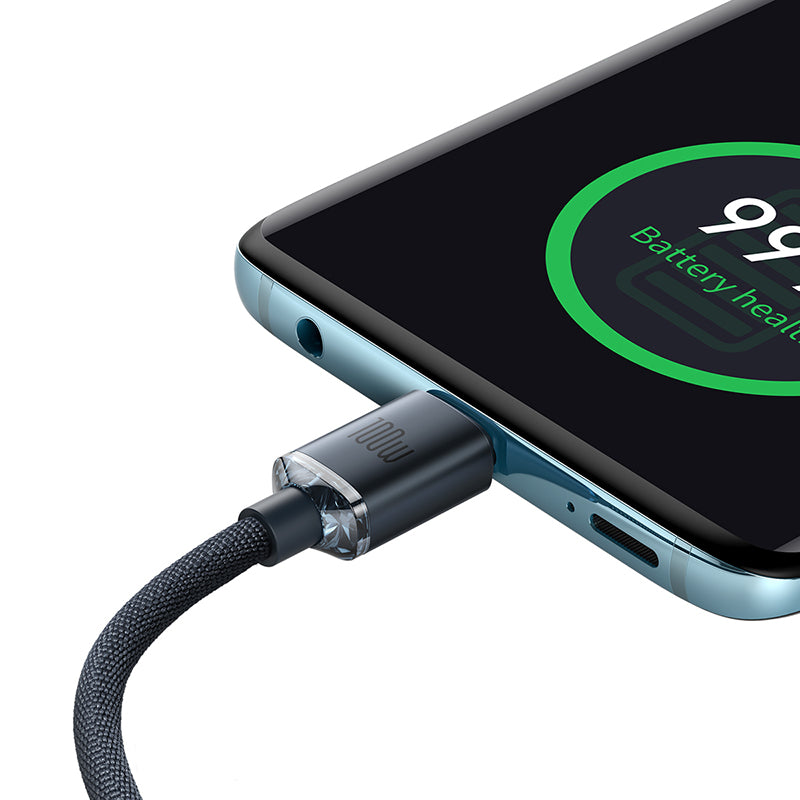Baseus Crystal Shine Series Fast Charging Data Cable Type C to Type C 100W Black