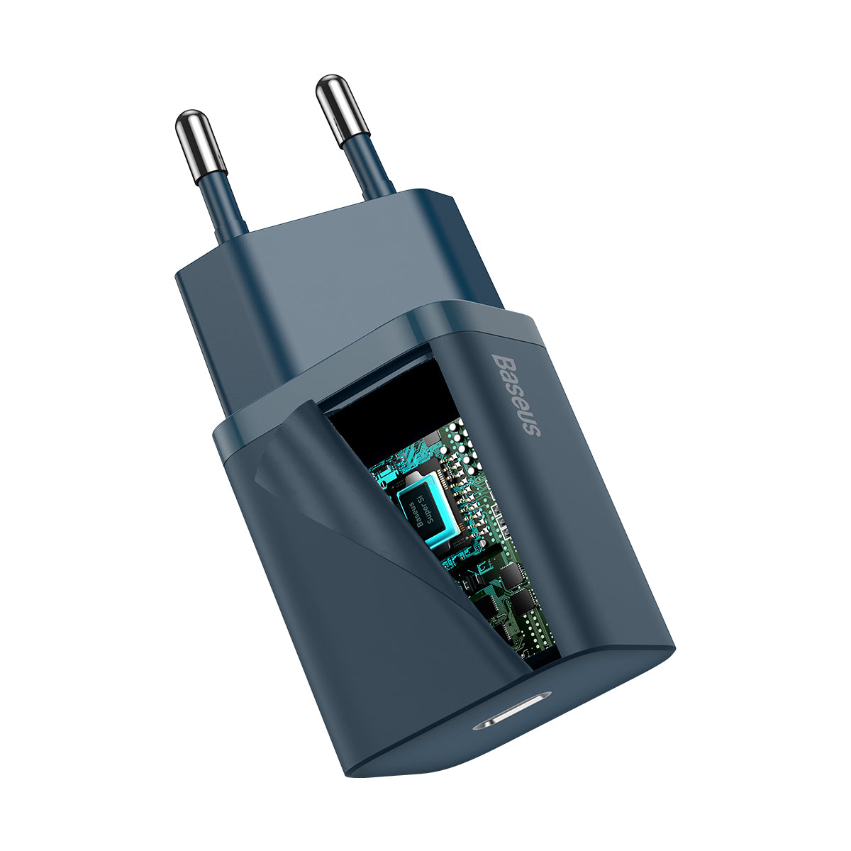 Baseus Super Si 20W Quick Charger and 1M Type C to iOS Cable - Blue