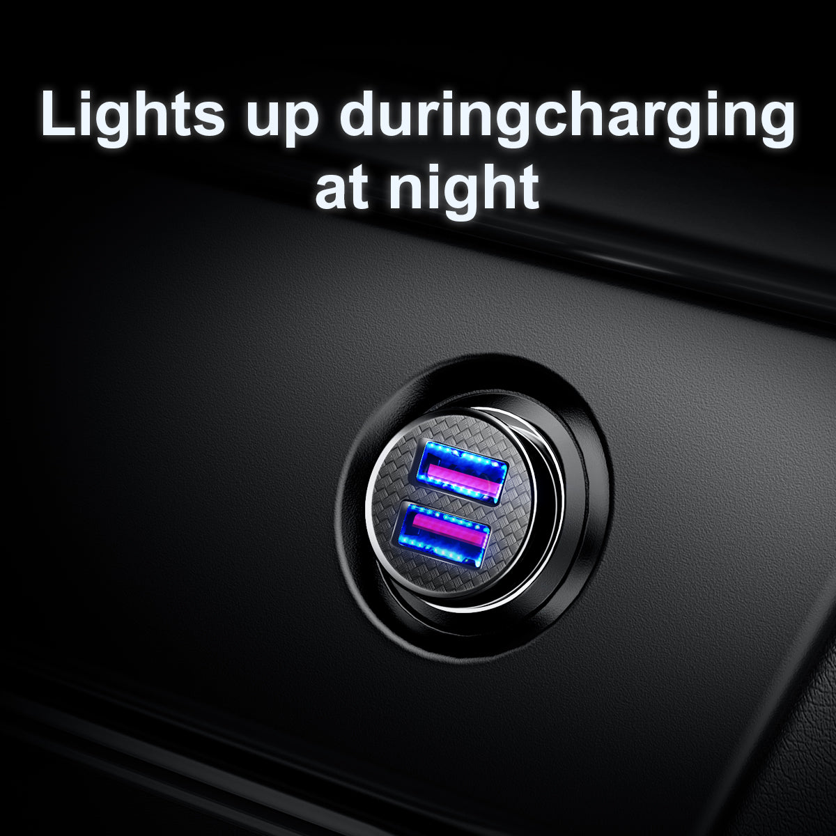 Baseus Circular Plastic Series 30W Dual USB QC3.0 Quick Car Charger Black