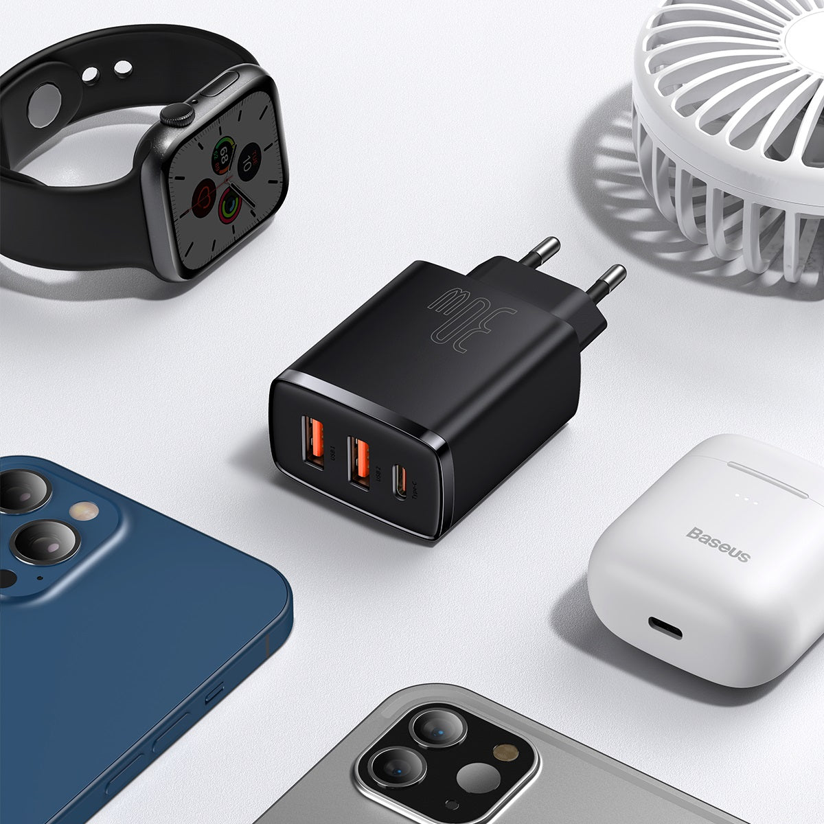 Baseus Compact Quick Charger 2U+C 30W EU