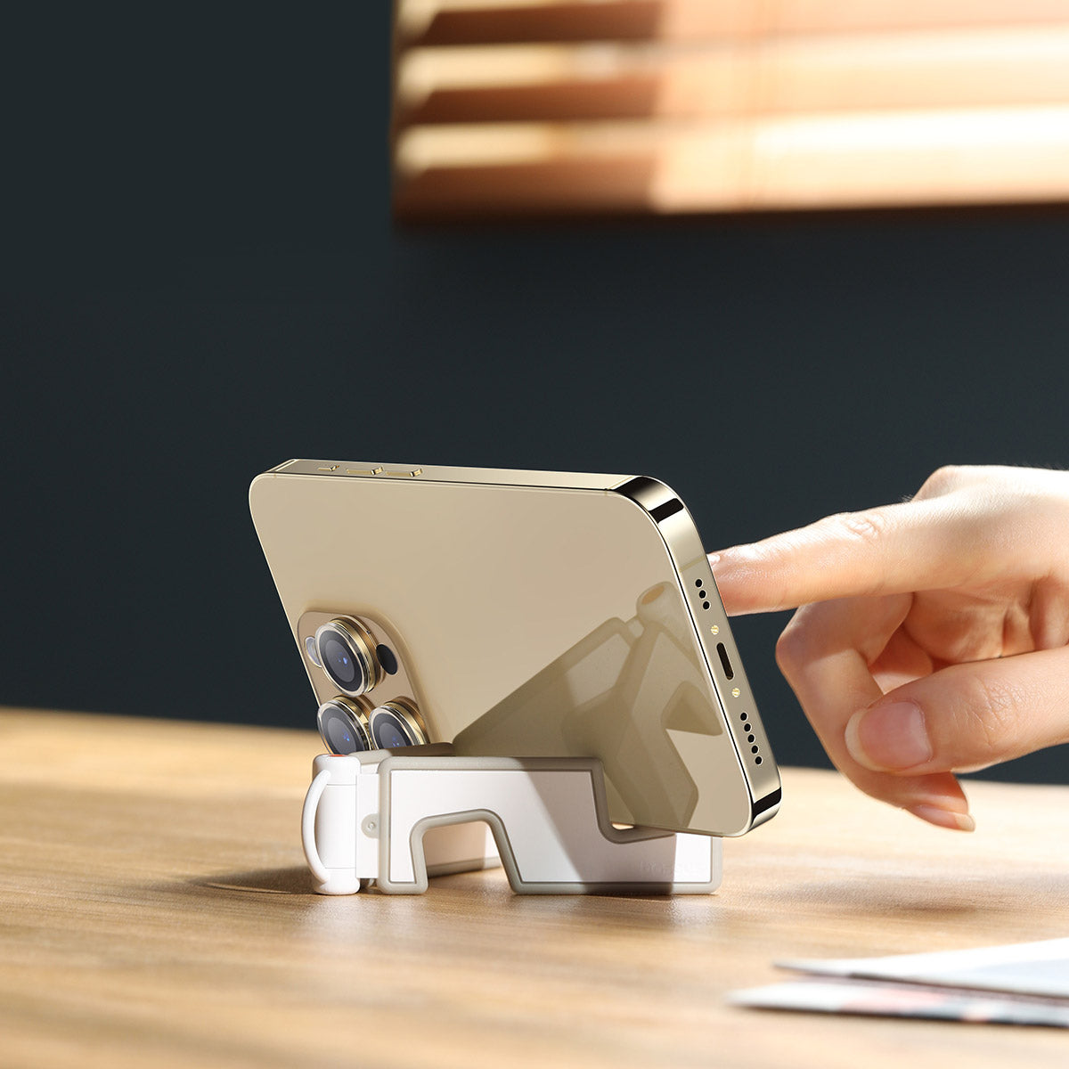Baseus Portable Series Folding Phone Stand Moon White