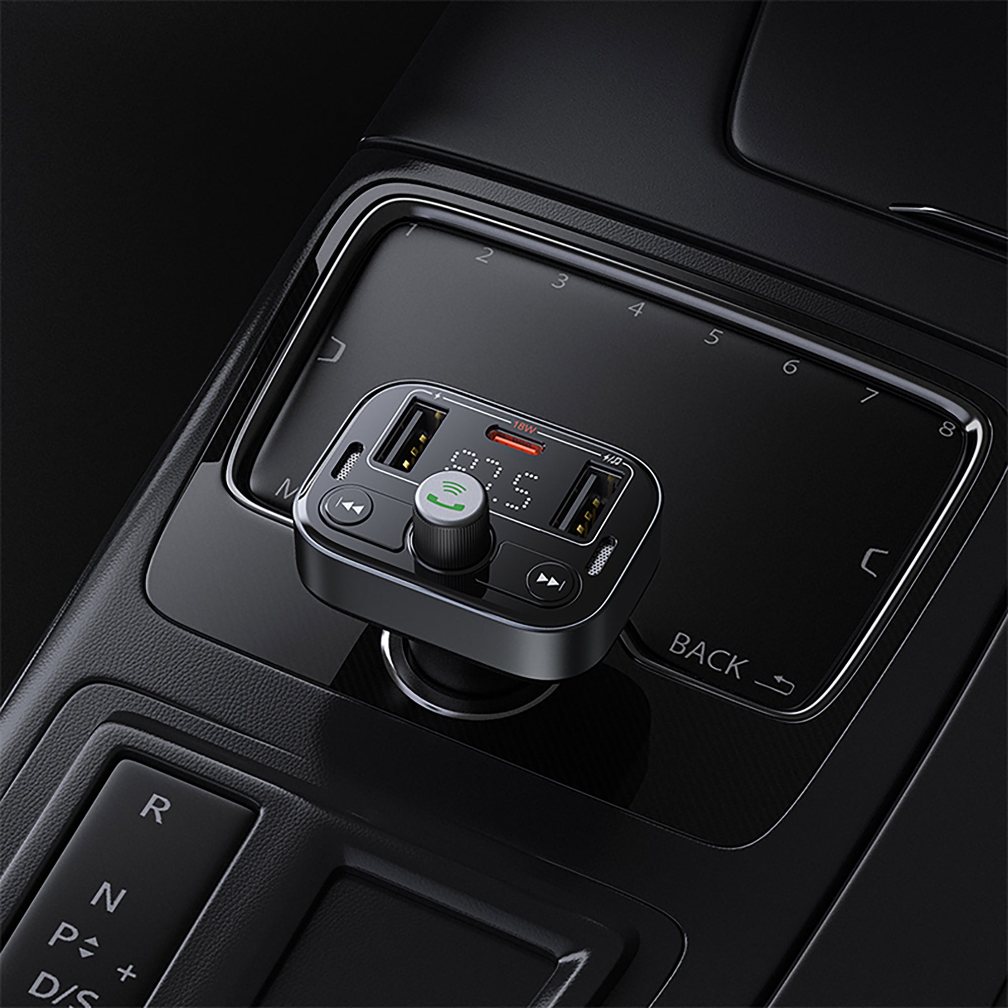 Baseus S-09 Pro Series Car FM Transmitter Cluster - Black