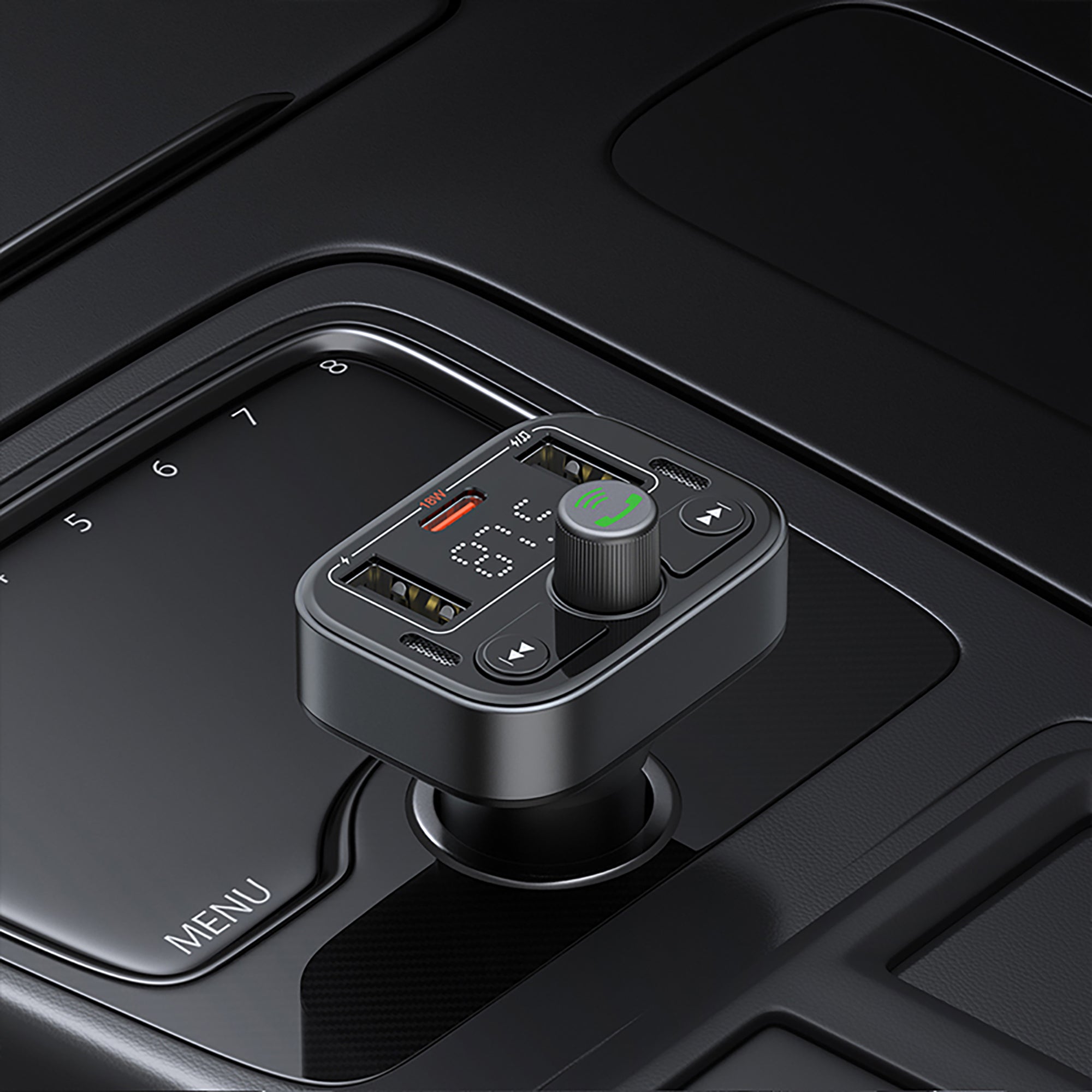 Baseus S-09 Pro Series Car FM Transmitter Cluster - Black