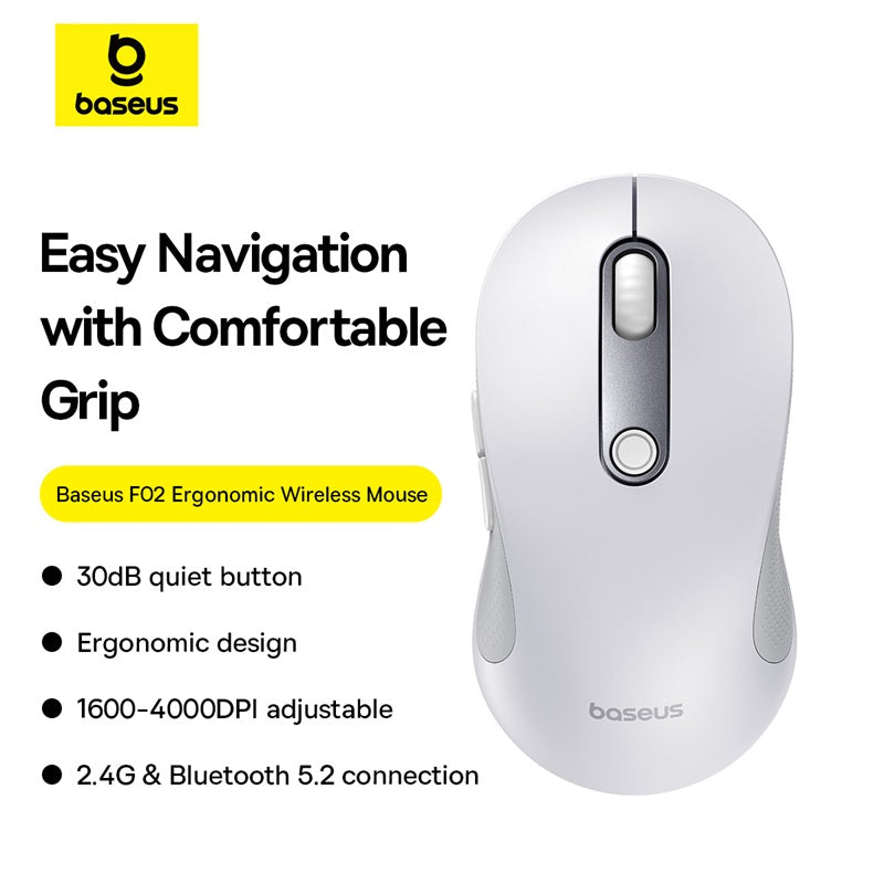Baseus F02 Ergonomic Wireless Mouse Without battery