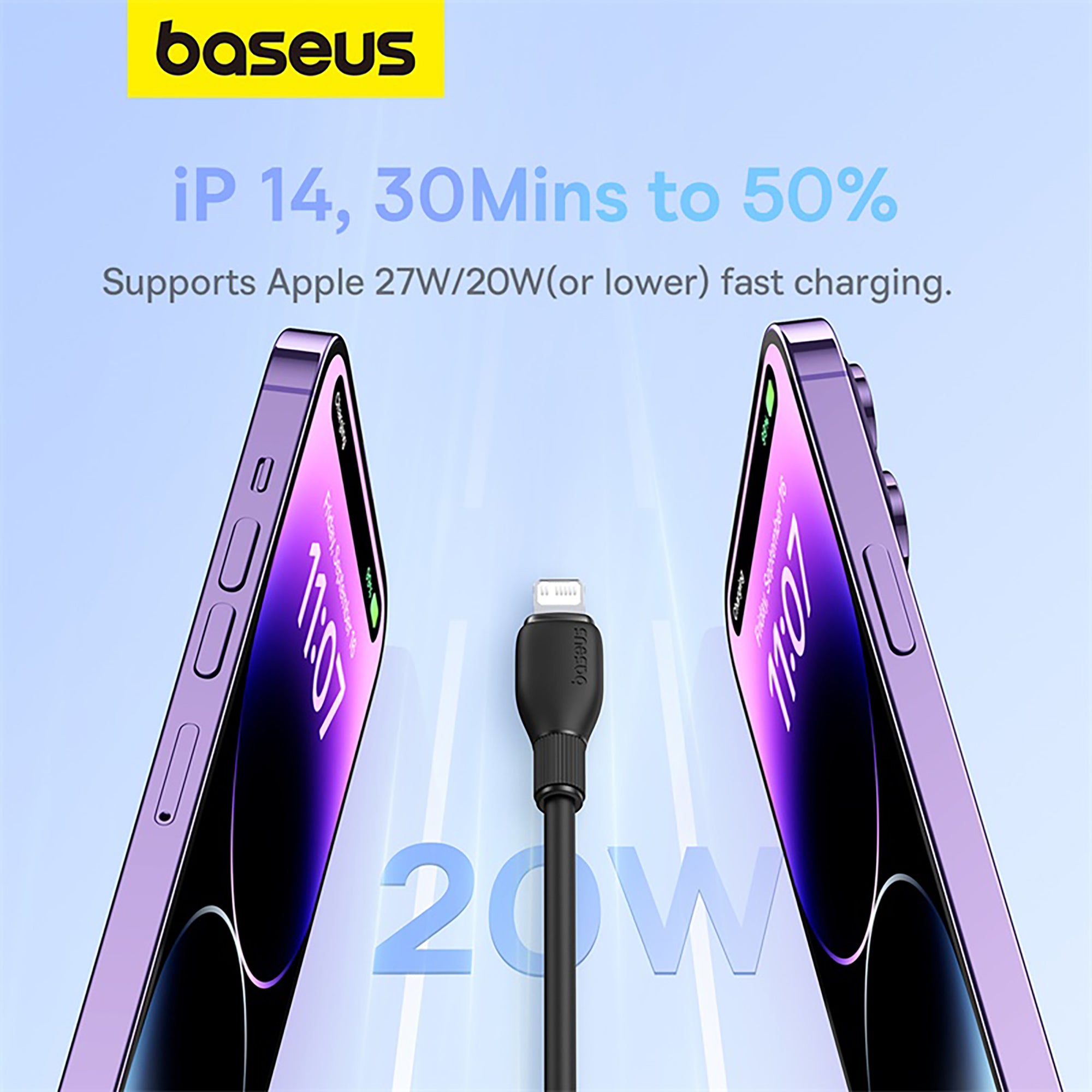 Baseus Pudding Series Fast Charging Cable Type-C to iP 20W 1.2m - Cluster Black
