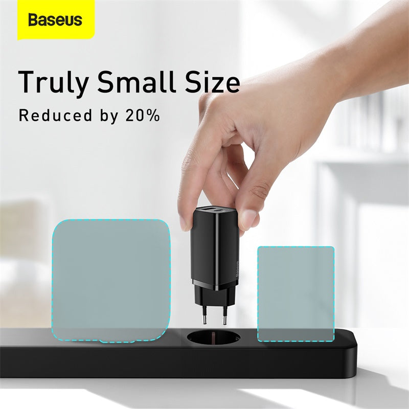 Baseus GaN2 Lite Quick Charger 65W Type-C & USB EU - Black