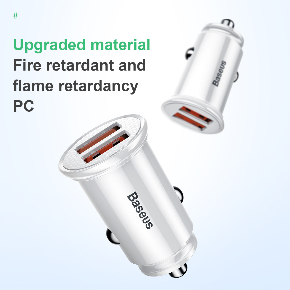 Baseus Circular Plastic Series 30W Dual USB QC3.0 Quick Car Charger Black