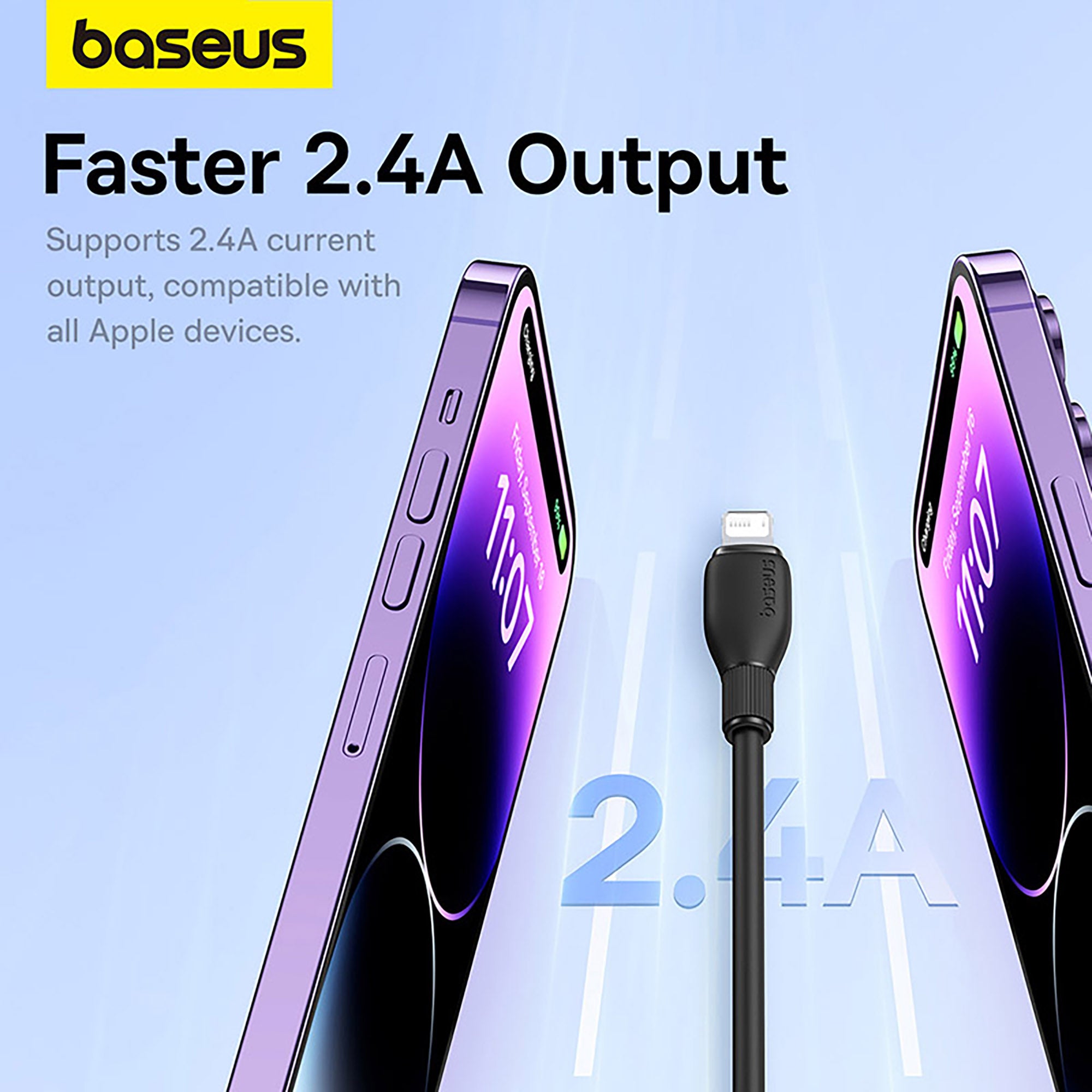 Baseus Pudding Series Fast Charging Cable USB to iP 2.4A 1.2m - Cluster Black