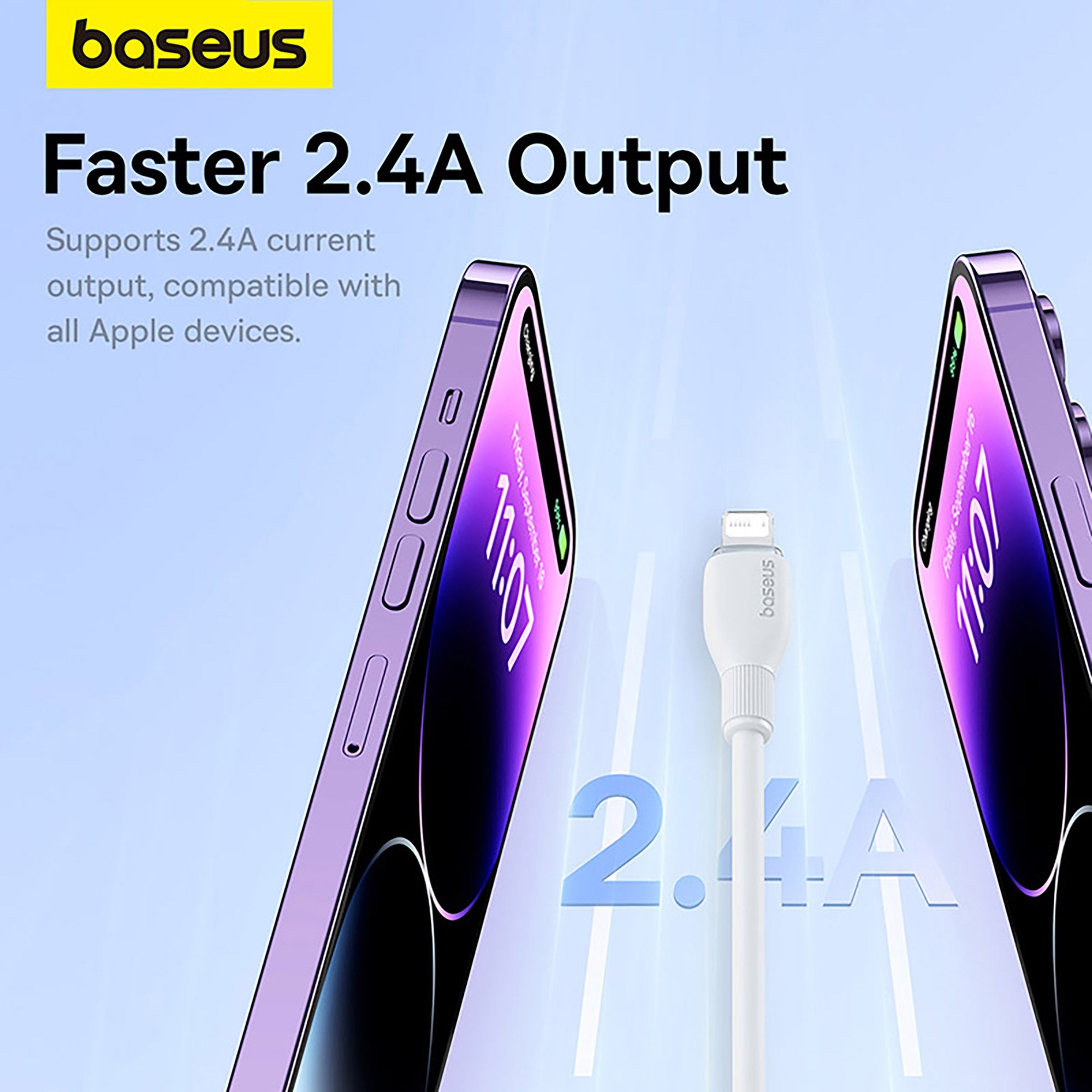 Baseus Pudding Series Fast Charging Cable USB to iP 2.4A 1.2m - Stellar White