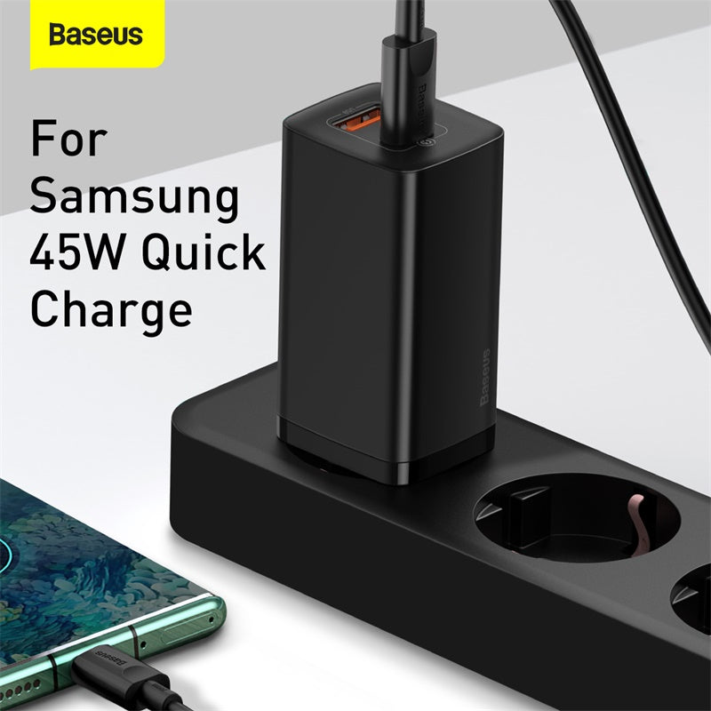 Baseus GaN2 Lite Quick Charger 65W Type-C & USB EU - Black