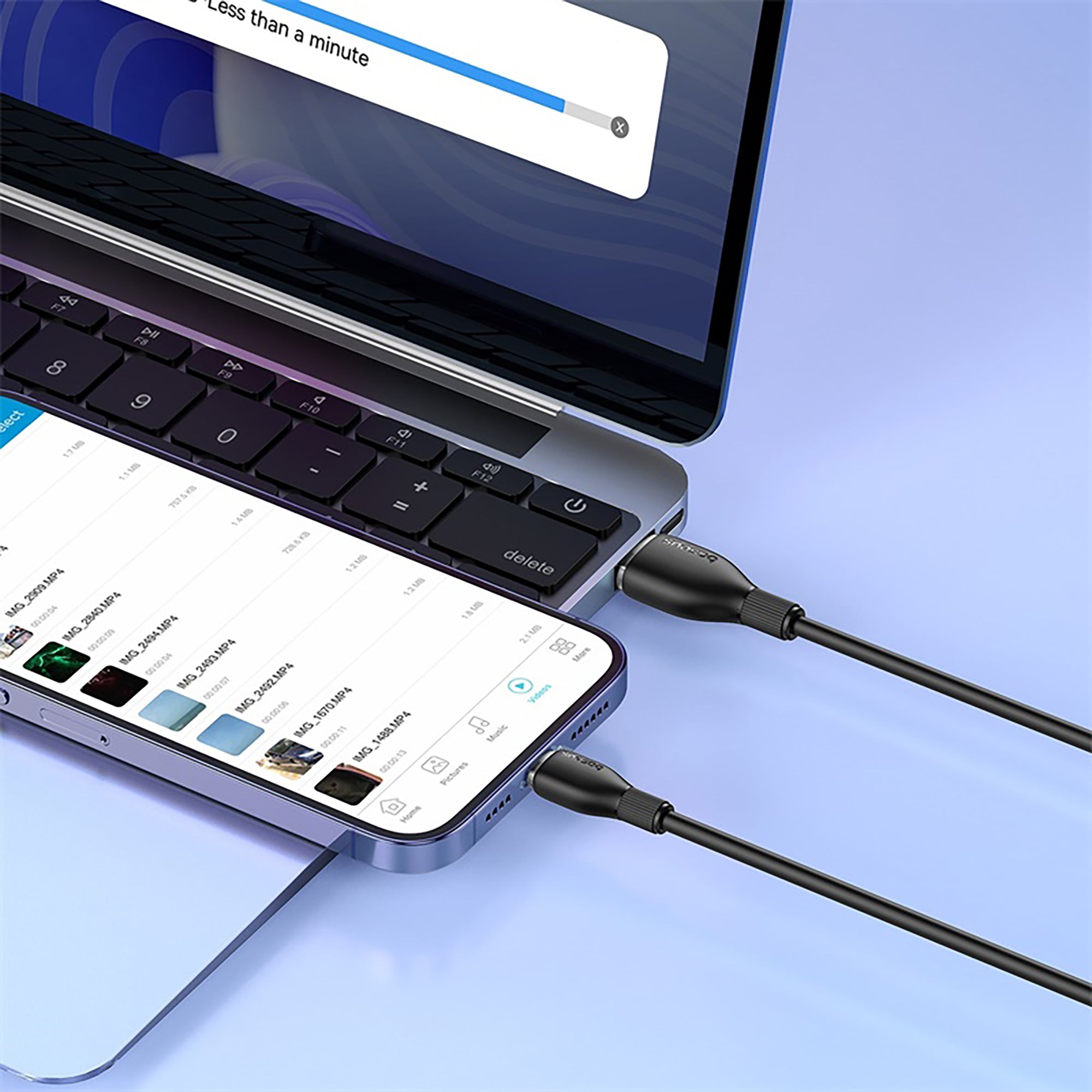 Baseus Pudding Series Fast Charging Cable USB to iP 2.4A 1.2m - Cluster Black