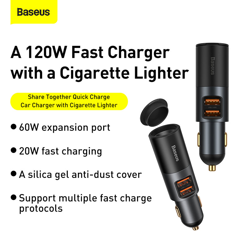 Baseus Share Together 120W 2 in 1 Car Charge