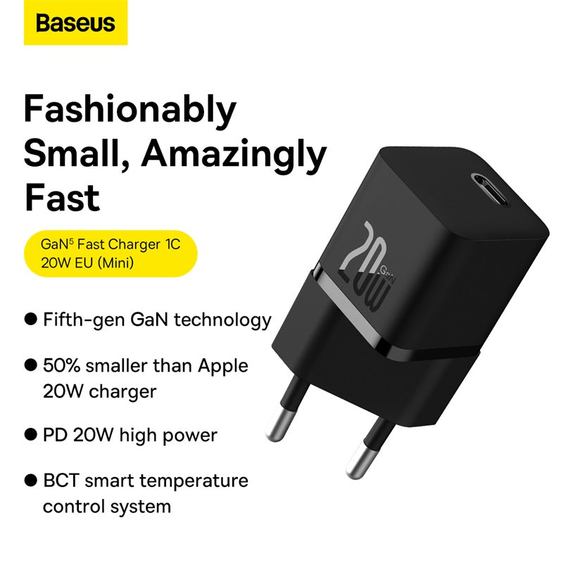 Baseus GaN5 Series Fast Charger Mini PD 20W