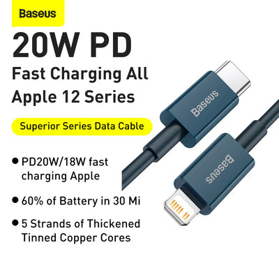 Baseus Superior Series Fast Charging Data Cable Type C to iOS PD 20W 2M