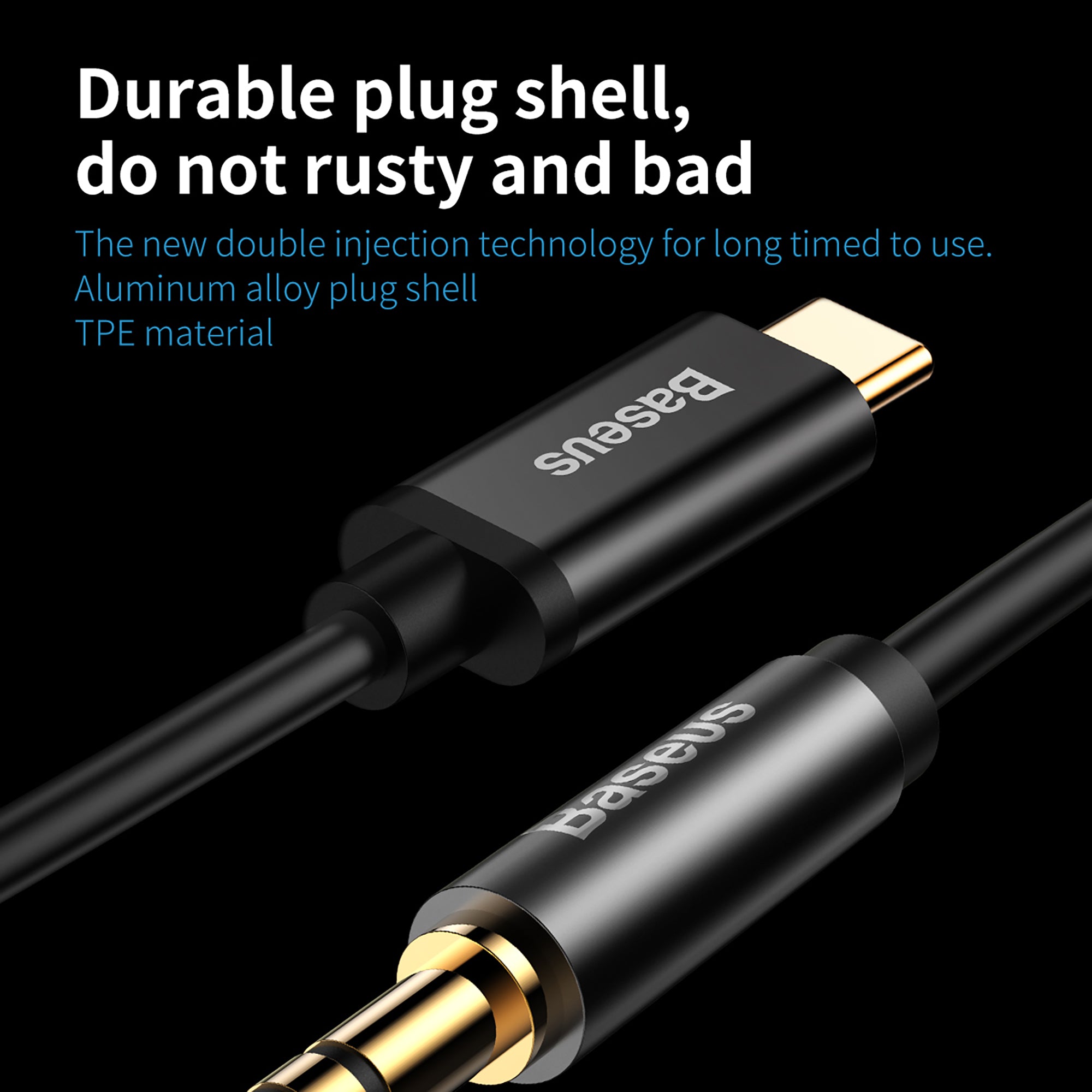 Baseus Yiven Type-C male To 3.5 male Audio Cable M01 - Black