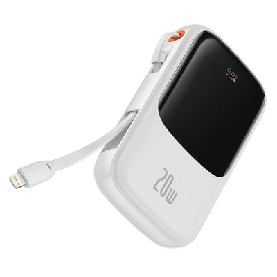 Baseus Qpow Pro Digital Display Fast Charge Power Bank 10000mAh 20W iOS White