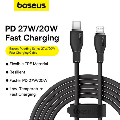 Baseus Pudding Series Fast Charging Cable Type-C to iP 20W 1.2m - Cluster Black