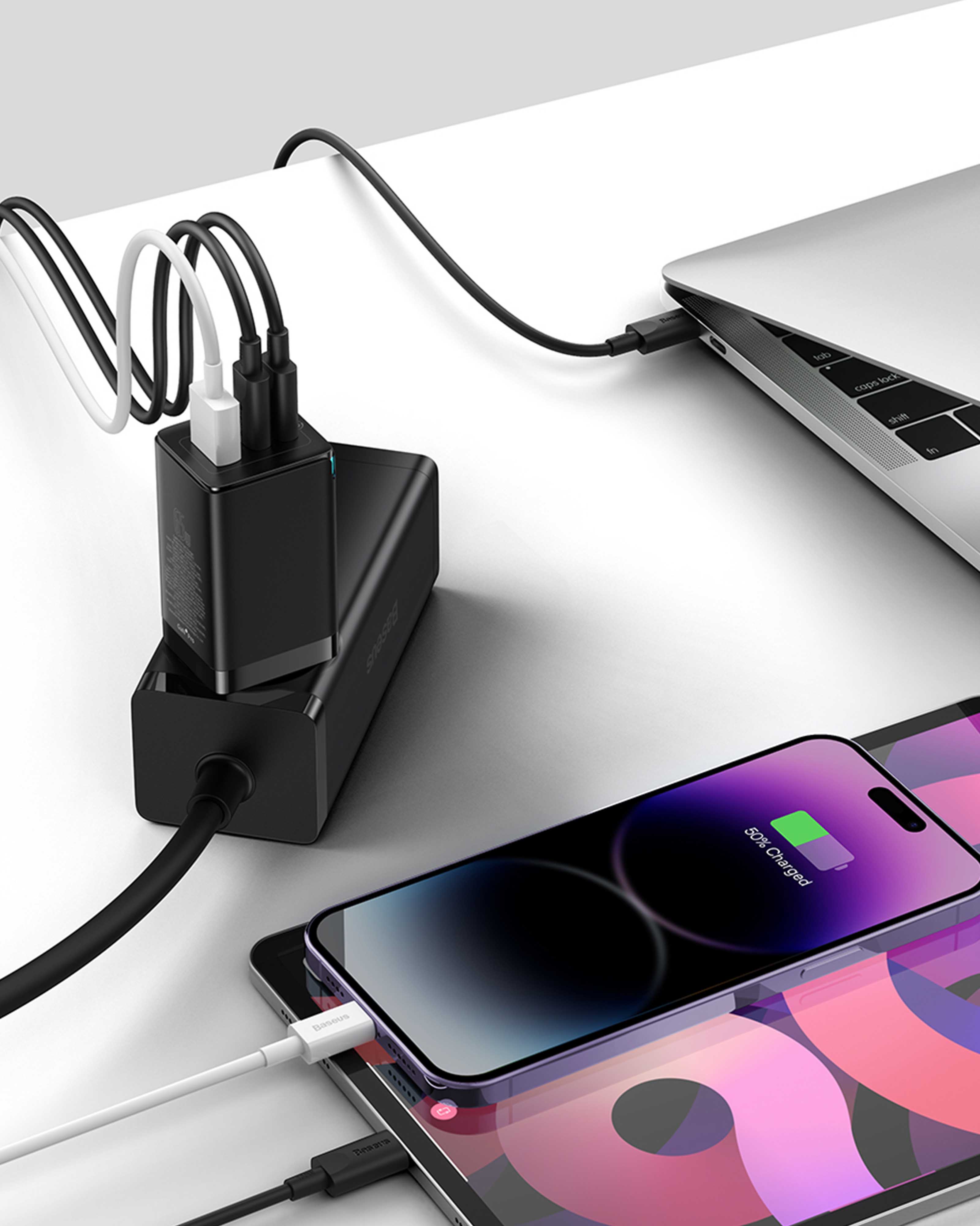 Baseus GaN5 Pro Fast Charger 2C+U 65W EU Adapter - Black