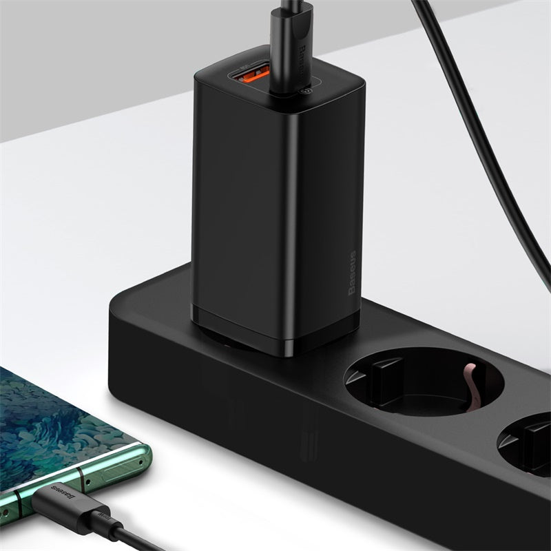 Baseus GaN2 Lite Quick Charger 65W Type-C & USB EU - Black